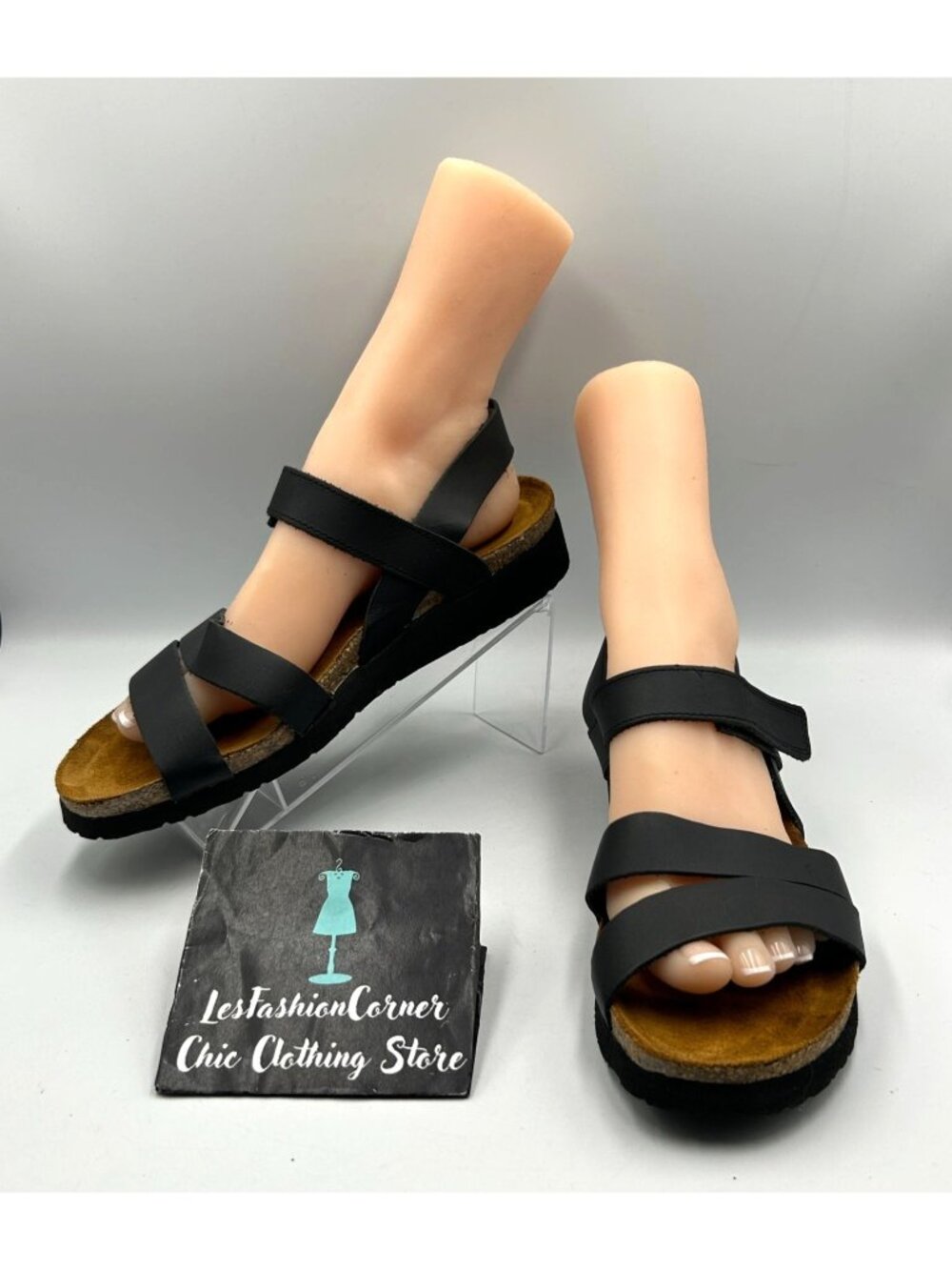 Naot Women's Black Matte Leather Kayla Casual Strappy Sandals Shoes Size 12 3436